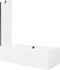 Vann seinaga, teisaldatav Mexen Cube 550517080X9505000070, 170 x 80 x 39 cm, ristkülik, läbipaistev/valge