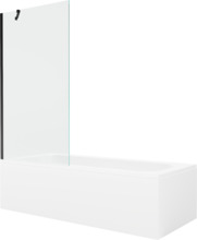 Vaba paigaldusega vann Mexen Vega 550116070X9509000070, 160 x 70 cm, valge/must, klaasist seinaga 90 cm, läbipaistev
