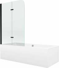Vaba paigaldusega vann Mexen Cube, 170 x 80 cm, valge, koos seinaga ja liugustega, 80 cm, must