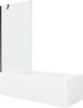 Vaba paigaldusega ristkülikukujuline vann Mexen Cubik 550316070X9509000070, 160 x 70 cm, valge/must, koos 90 cm läbipaistva vaheseinaga