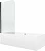 Vaba paigaldusega vann Mexen Cube 550518080X9007017000, 180 x 80 cm, valge, musta klaasist seinaga