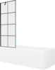 Vaba seisev ristkülikukujuline vann Mexen Cubik 550316070X9507007077, 160 x 70 cm, valge musta viimistlusega ja 1-ukseline vahesein 70 cm