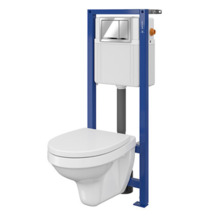 WC-komplekt CERSANIT Morena, seinaraam, pott, kaas, loputusnupp