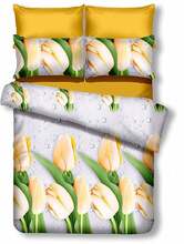Voodipesukomplekt DecoKing Emerald Cleo, 155 x 220 cm, 1 x 80 x 80 cm, kollane/roheline/hall