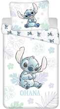Laste voodipesukomplekt Jerry Fabrics Lilo and Stitch Ohana White, 140 x 200 cm, 2-osaline, valge