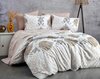 Voodipesukomplekt Pearl Home Daisy, 200 x 220 cm, 4-osaline, pruun/valge/hall