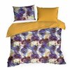 Voodipesukomplekt Eurofirany Vitrage, 160 x 200 cm, 3-osaline, sinep/tumesinine/violetne