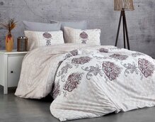 Voodipesukomplekt Pearl Home Daisy, 200 x 220 cm, 4-osaline, valge/punane/hall