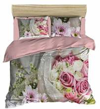 Voodipesukomplekt Mijolnir Pearl Home, 200 x 220 cm, 3-osaline, valge/roheline/roosa