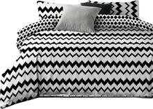 Voodipesukomplekt DecoKing Hypnosis Collection Waves, 155 x 220 cm, 3-osaline, valge/must