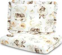Beebide voodipesukomplekt Sensillo Bear, 100 x 135 cm, 2-osaline, pruun/valge