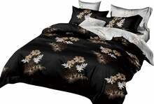 Voodipesukomplekt Mariall PME-618, 160 x 200 cm, 3-osaline, must/hall/pruun