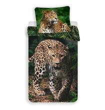 Voodipesukomplekt Jerry Fabrics Leopard Green, 140 x 200 cm, 2-osaline