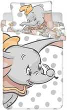 Laste voodipesukomplekt Jerry Fabrics Dumbo Dots, 100 x 135 cm, 2-osaline, valge/hall