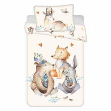 Laste voodipesukomplekt Jerry Fabrics Animals Woodland, 100 x 135 cm, 2-osaline, beež