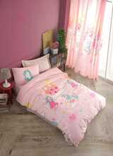 Voodipesukomplekt Eponj Home Unicorn Dreams, 160 x 220 cm, 3-osaline, roosa