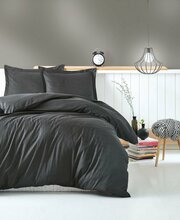 Voodipesukomplekt Cotton Box Stripe, 200 x 220 cm, 4-osaline, antratsiit