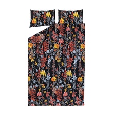 Voodipesukomplekt Domoletti Wild Flowers, 200 x 220 cm, must