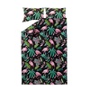 Voodipesukomplekt Domoletti Flamingo, 200 x 220 cm, must/roosa