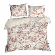 Voodipesukomplekt Eurofirany Classic Satin Spring PTE-159, 200 x 220 cm, roosa/beež