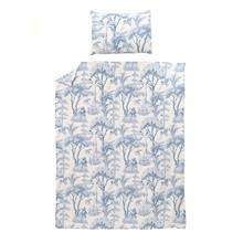 Voodipesukomplekt Domoletti Tropical Eden, 140 x 200 cm, valge/helesinine