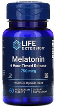 Life Extension melatoniin 750 mcg, 6-tunnine vabanemine, 60 tabletti