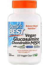 Doctor's Best Vegan glükoosamiin + kondroitiin + MSM, 120 kapslit