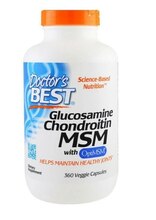 Doctor's Best glükoosamiin + kondroitiin + MSM, 360 kapslit