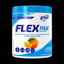 6PAK Kolageno Flex Pak, MSM, glükoosamiin, apelsin, 400 g