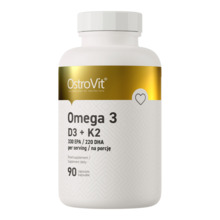 OstroVit Omega 3 D3+K2, 90 kapslit