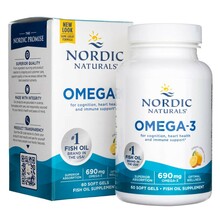 Nordic Naturals Omega-3 Lemon, 690 mg, 60 pehmekapslit
