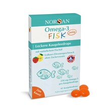 Norsan Omega-3 kalageel maasika-sidruni maitsega, 45 kummikommi