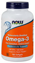 Now Foods Omega-3 molekulaarselt destilleeritud, 180 kapslit