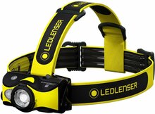 Pealamp Led Lenser iH9R, IP54, must/kollane