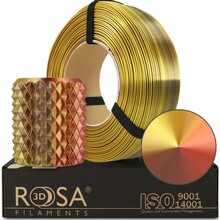 3D plastmass Rosa3D PLA 1.75 mm, 1 kg, kolmekordne kuld/vask/pronks