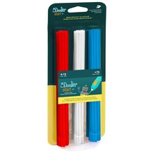 Filament 3Doodler Start 3DS-ECO-MIX1-75, komposteeritav plastmass, sinine, punane, valge