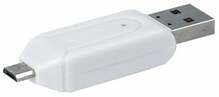 Mälukaardilugeja Forever USB + Micro USB, valge