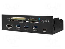USB hub kaardilugejaga Logilink UA0341, must