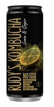 Kombucha Rudy's, sidruni ja ingveri maitsega, 0,33 l, purk