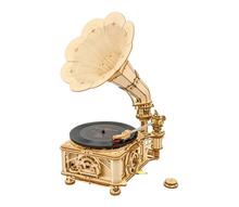 3D pusle puidust mehaaniline konstruktor RoboTime Gramofon