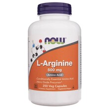 Now Foods L-arginiin 500 mg, 250 kapslit