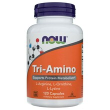 Now Foods Tri-Amino (L-arginiin, L-ornitiin, L-lüsiin), 120 kapslit