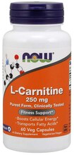 Now Foods L-karnitiin, 250 mg, 60 kapslit