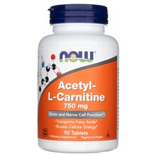 Now Foods atsetüül-L-karnitiin 750 mg, 90 tabletti