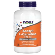 Now Foods atsetüül-L-karnitiin, 500 mg, 200 kapslit