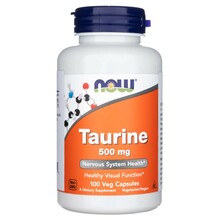 Now Foods tauriin 500 mg, 100 kapslit