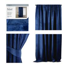 Pimendav kardin AmeliaHome Velvet Pleat, 140 x 270 cm, tumesinine, 1 tk