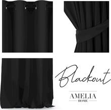 Pimendav kardin AmeliaHome Blackout, 140 x 270 cm, must, rõngastega, 1 tk