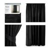 Pimendav kardin AmeliaHome Velvet Pleat, 140 x 245 cm, must