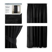 Pimendav kardin AmeliaHome Velvet Pleat, 140 x 245 cm, must